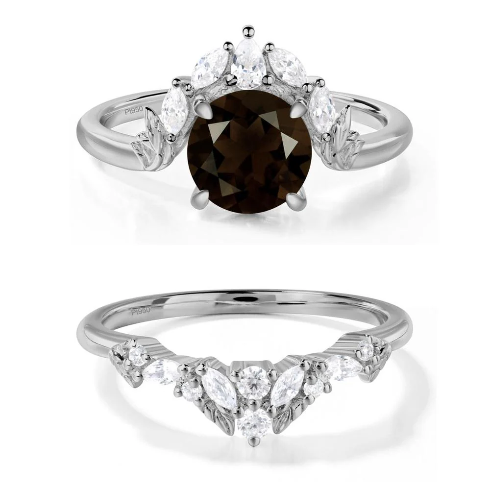 Smoky Quartz Ring with Marquise Side Stone - Image 25