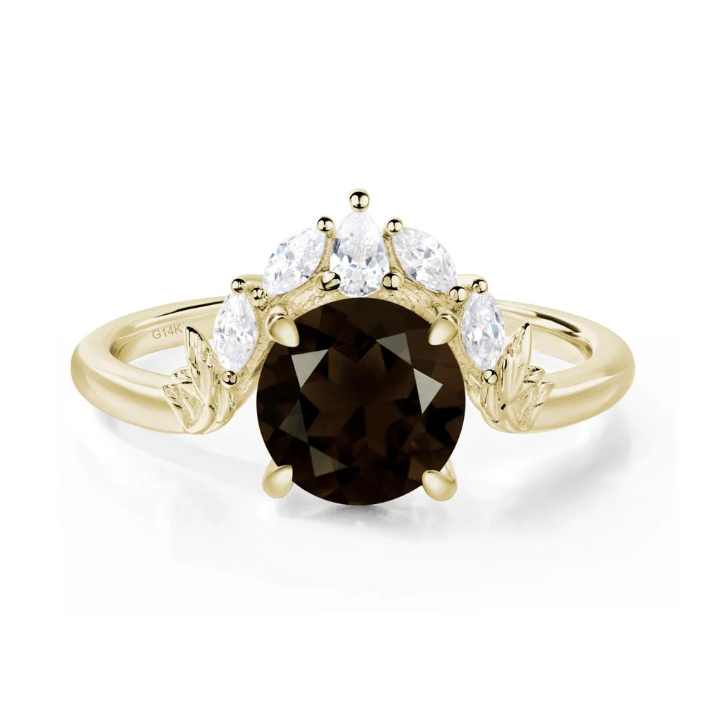 Smoky Quartz Ring with Marquise Side Stone - Image 4