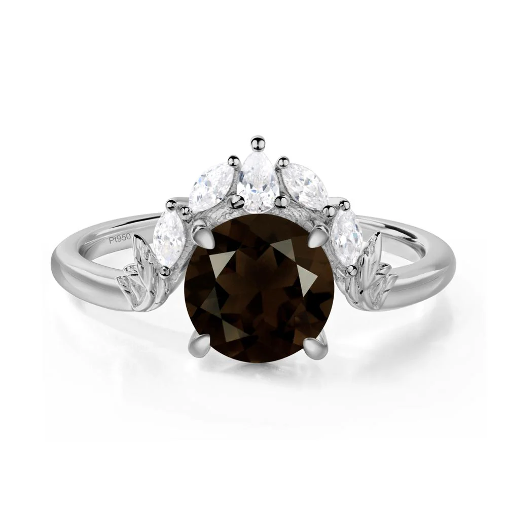 Smoky Quartz Ring with Marquise Side Stone - Image 9