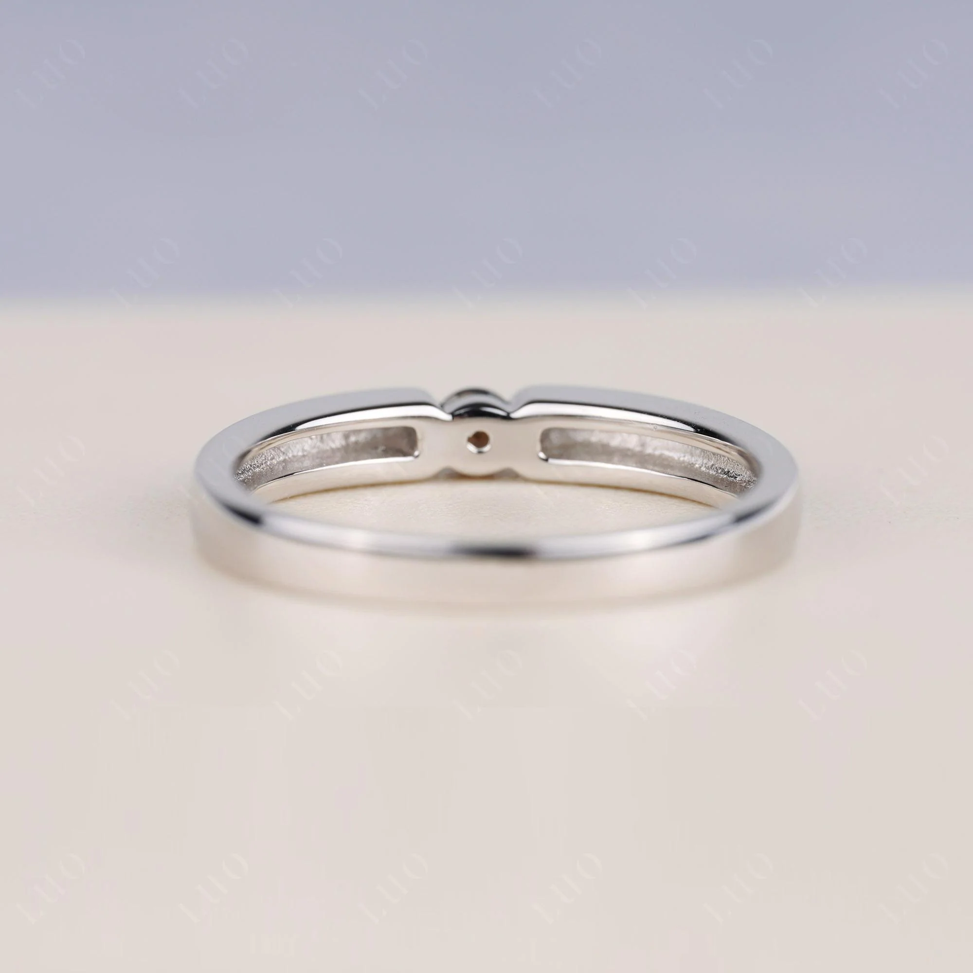 Smoky Quartz Solitaire Band Ring - Image 3