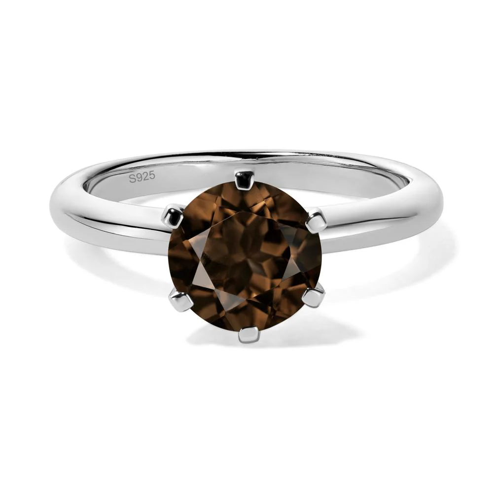 Smoky Quartz Solitaire Engagement Ring