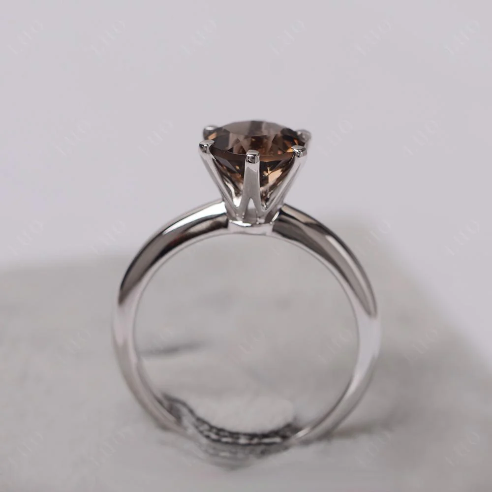 Smoky Quartz Solitaire Engagement Ring - Image 12