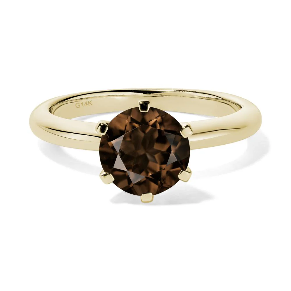Smoky Quartz Solitaire Engagement Ring - Image 4