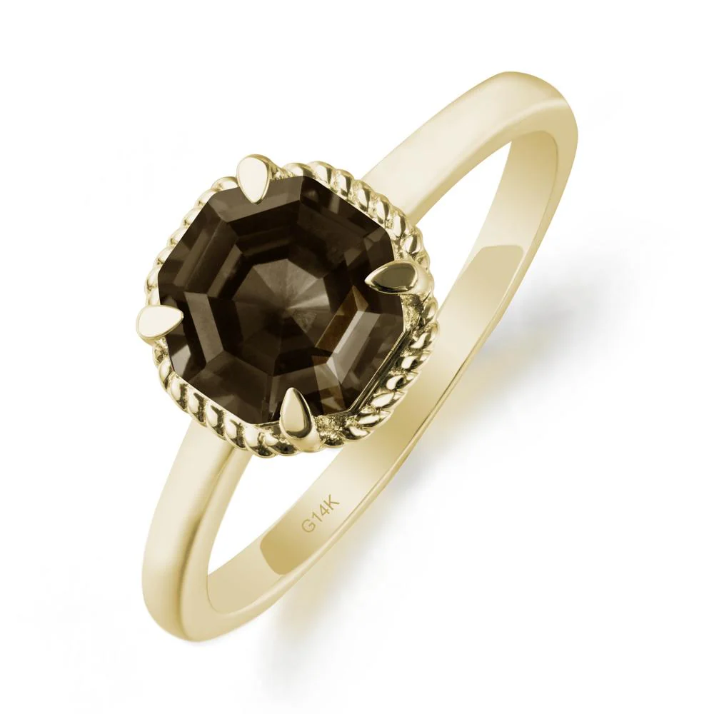 Smoky Quartz Sterling Silver Octagon Ring - Image 4