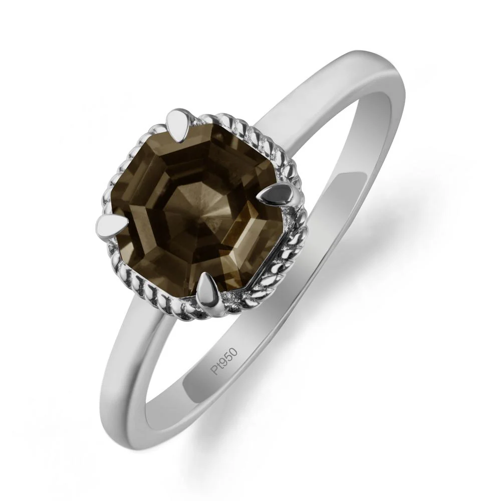 Smoky Quartz Sterling Silver Octagon Ring - Image 9