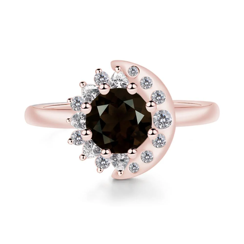 Smoky Quartz Sun and Moon Ring - Image 4