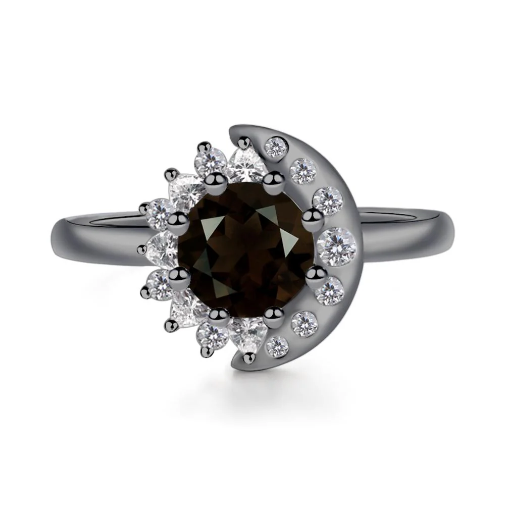 Smoky Quartz Sun and Moon Ring - Image 7