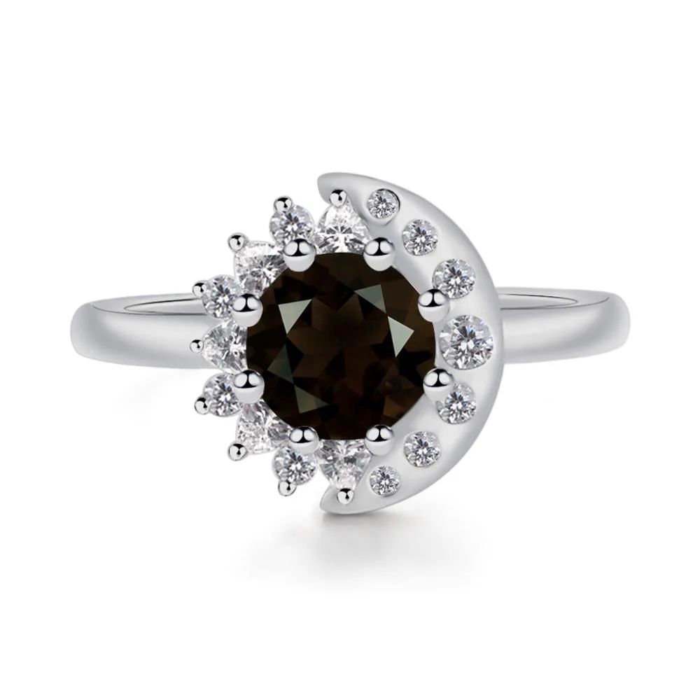 Smoky Quartz Sun and Moon Ring - Image 8