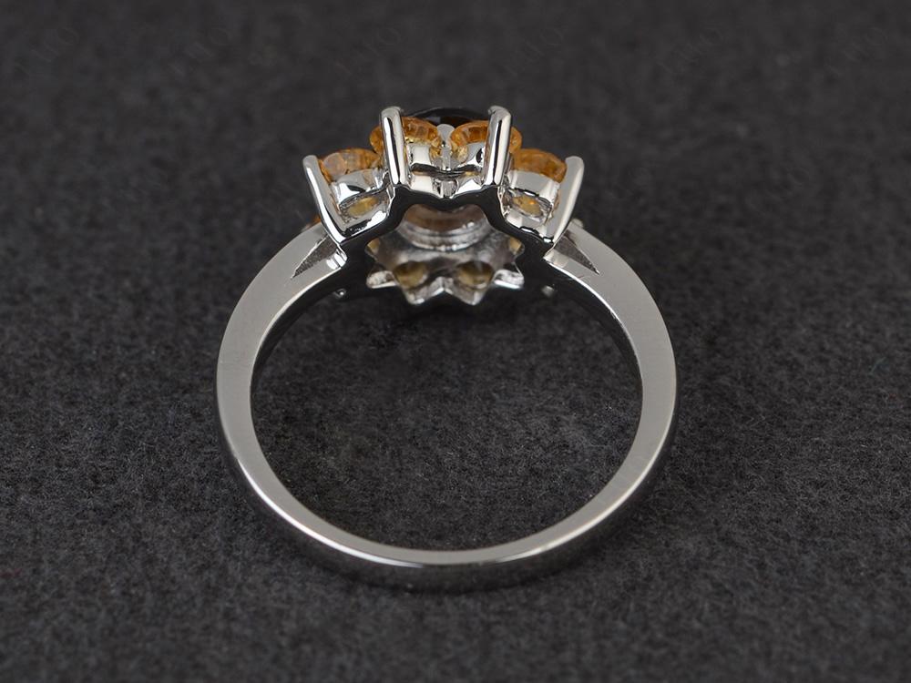 Smoky Quartz Sunflower Engagement Ring - Image 31