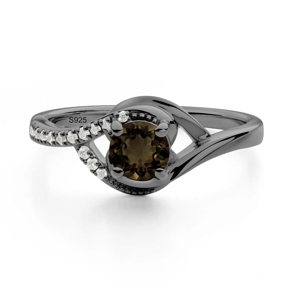 Smoky Quartz Swirl Bypass Ring