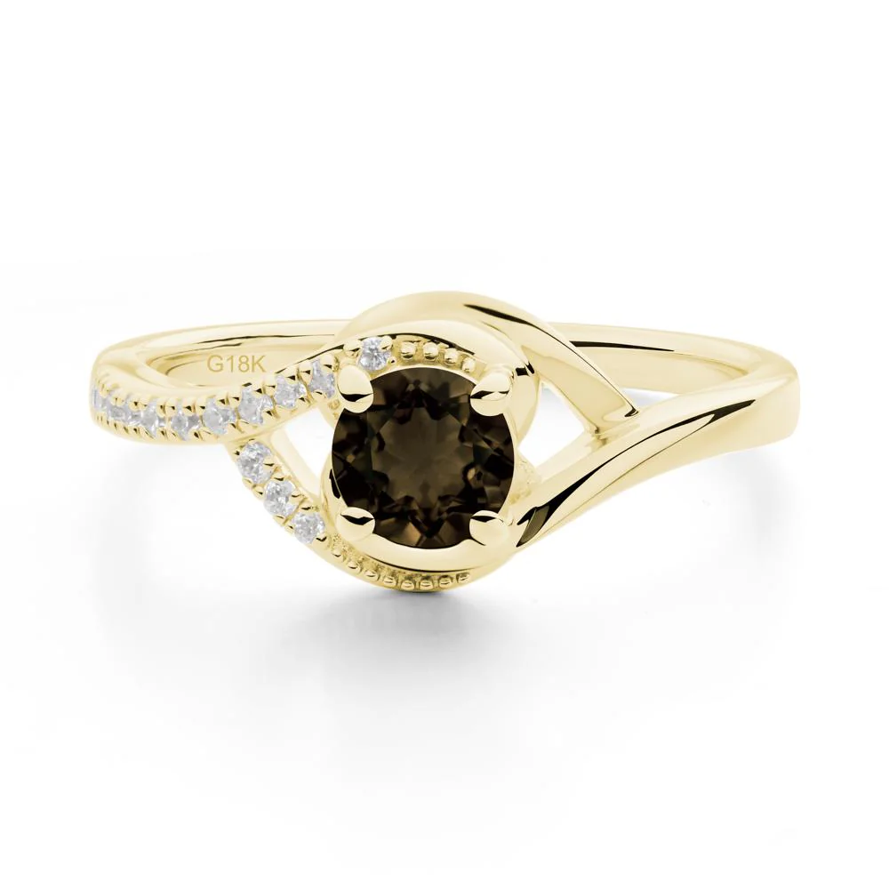 Smoky Quartz Swirl Bypass Ring - Image 2