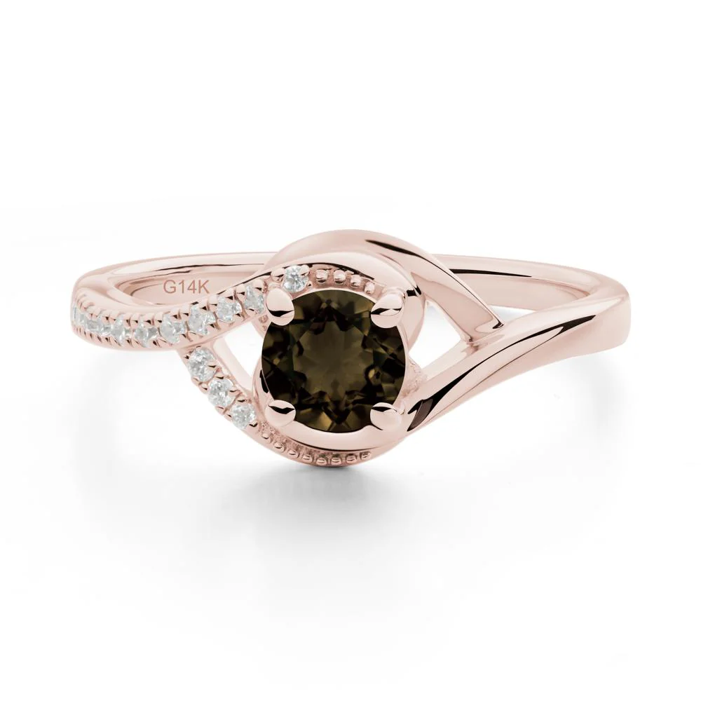 Smoky Quartz Swirl Bypass Ring - Image 4