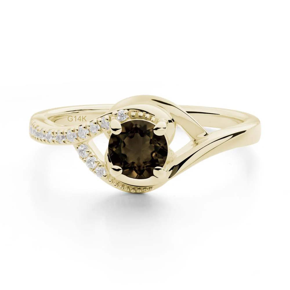 Smoky Quartz Swirl Bypass Ring - Image 8