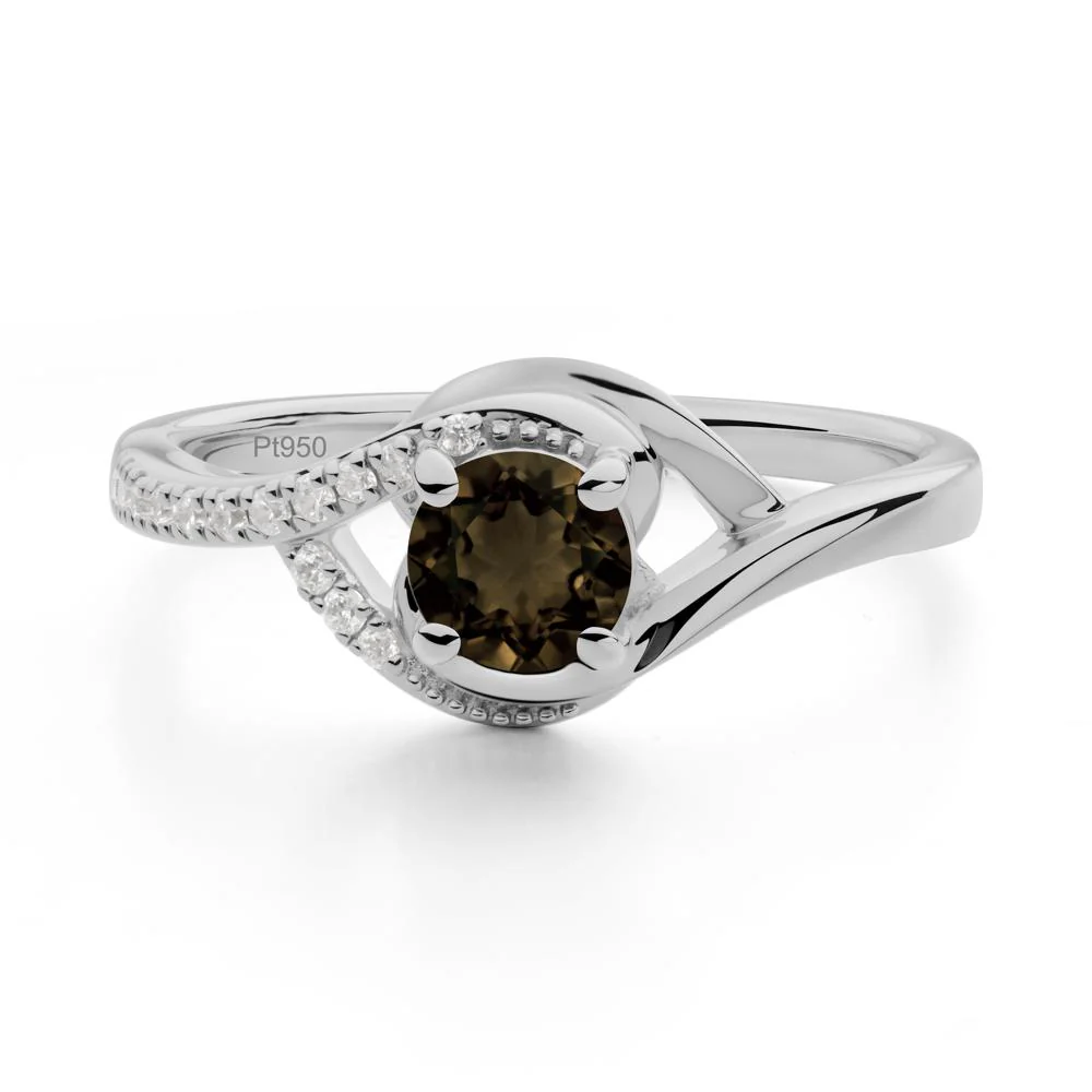 Smoky Quartz Swirl Bypass Ring - Image 9
