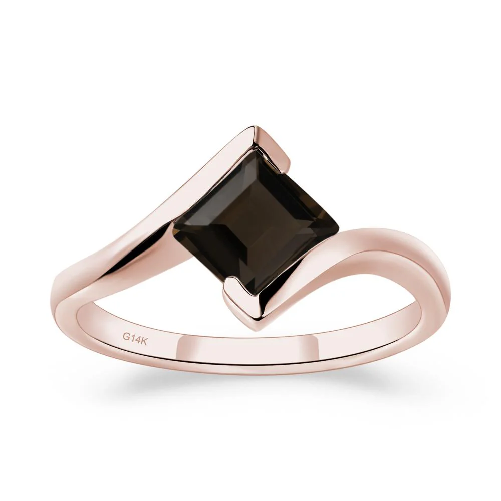 Smoky Quartz Tension Setting Ring