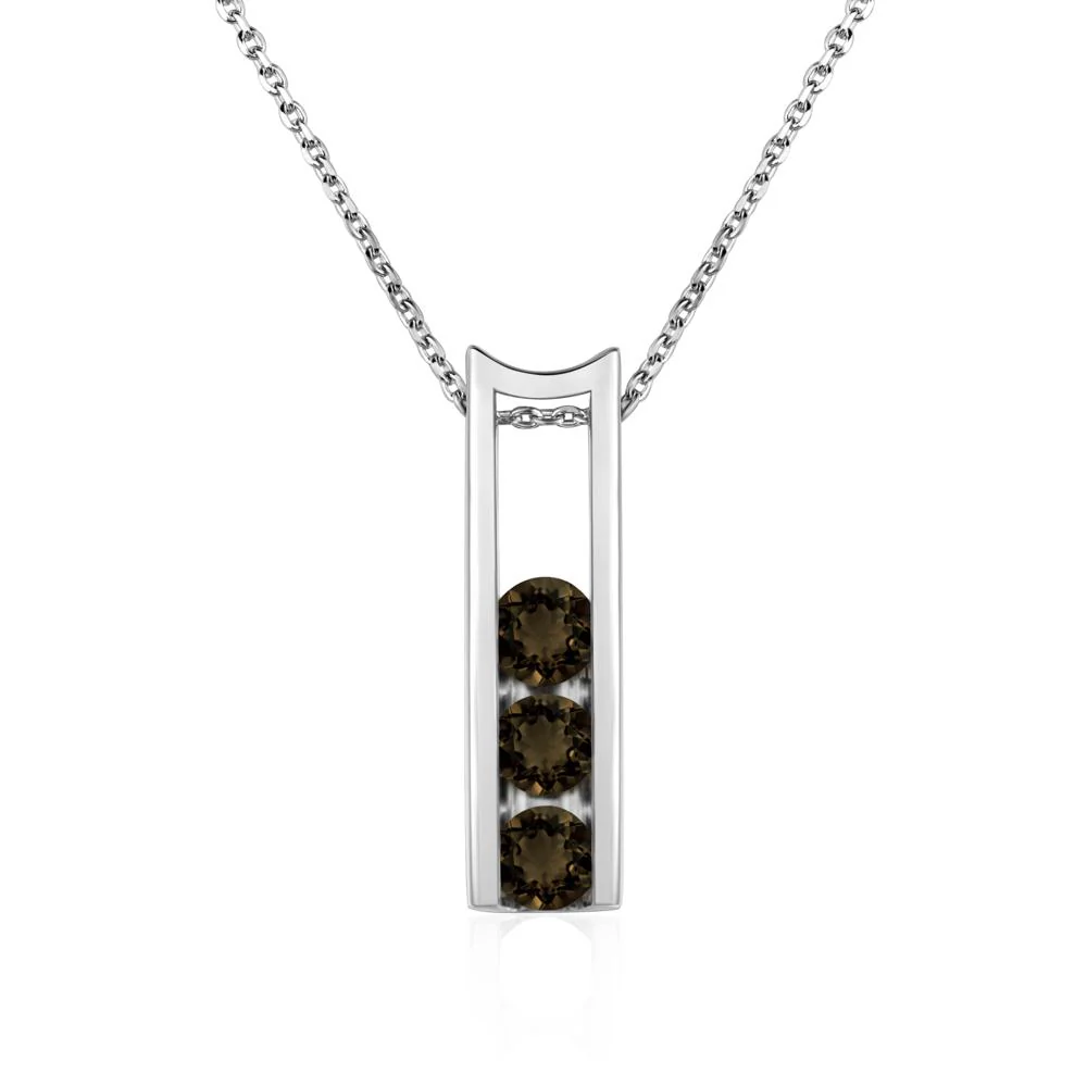 Smoky Quartz Three Stone Necklace - Image 3
