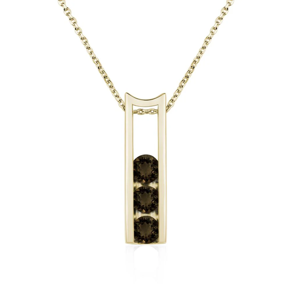 Smoky Quartz Three Stone Necklace - Image 4