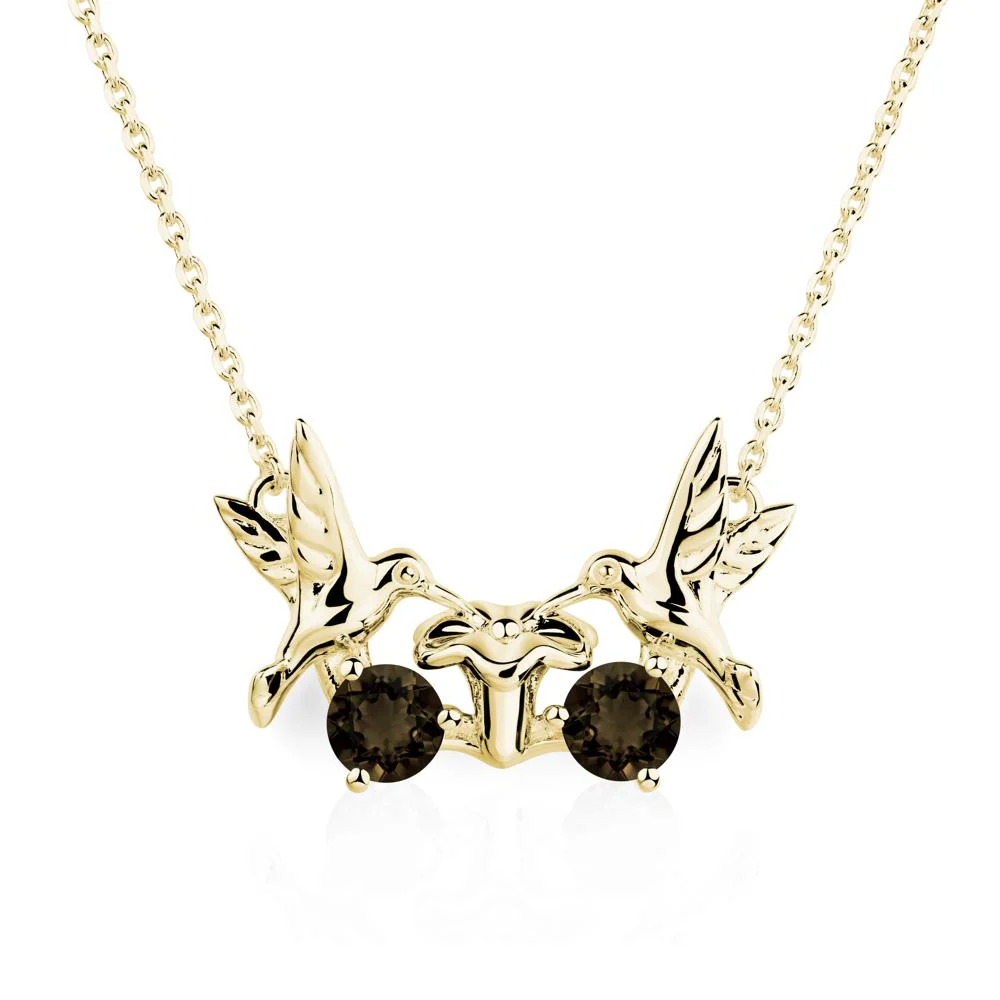 Smoky Quartz Two Stone Hummingbird Necklace - Image 8