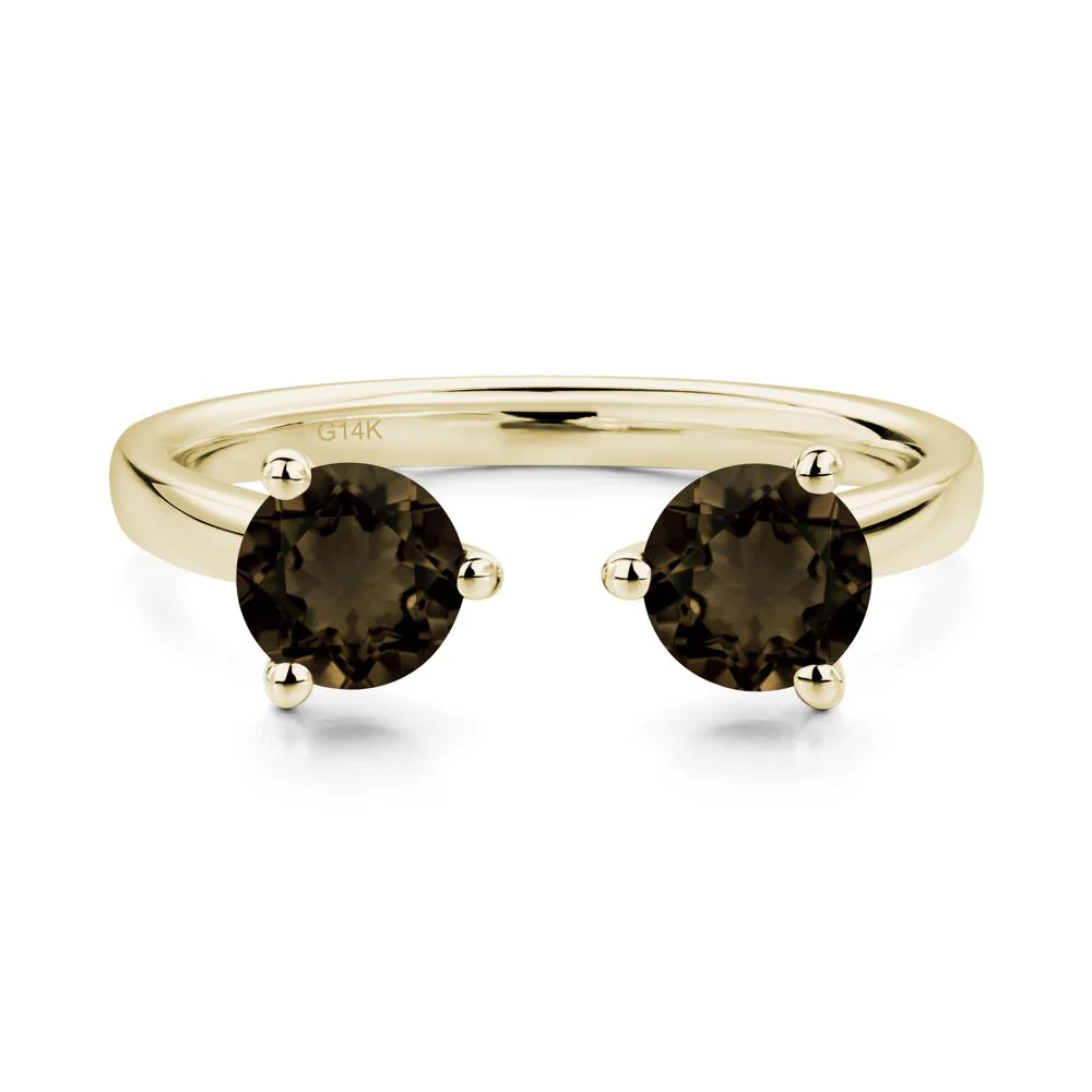 Smoky Quartz Two Stone Open Ring - Image 4