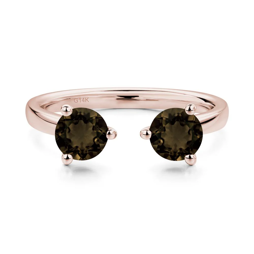 Smoky Quartz Two Stone Open Ring - Image 5