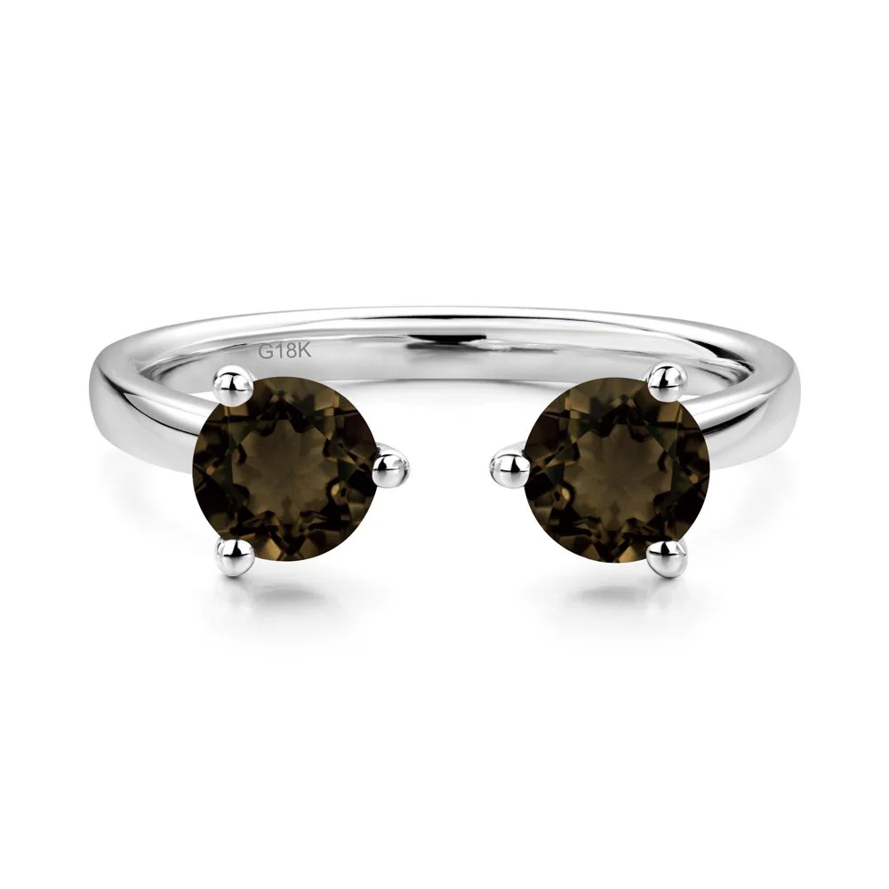 Smoky Quartz Two Stone Open Ring - Image 7