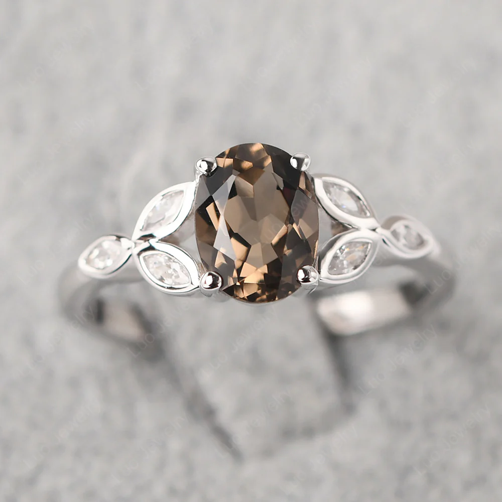 Oval Celtic Smoky Quartz Ring