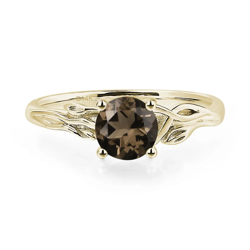 Petite Smoky Quartz Leaf Ring