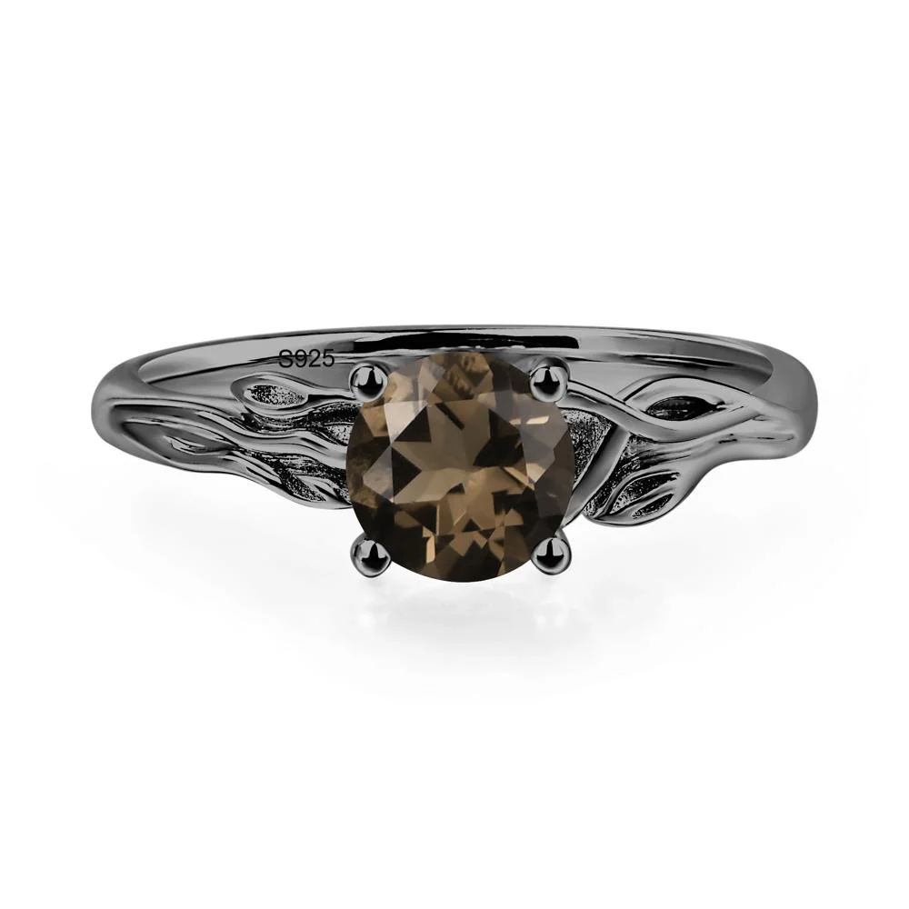 Petite Smoky Quartz Leaf Ring - Image 3