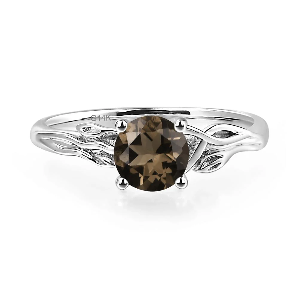 Petite Smoky Quartz Leaf Ring - Image 4