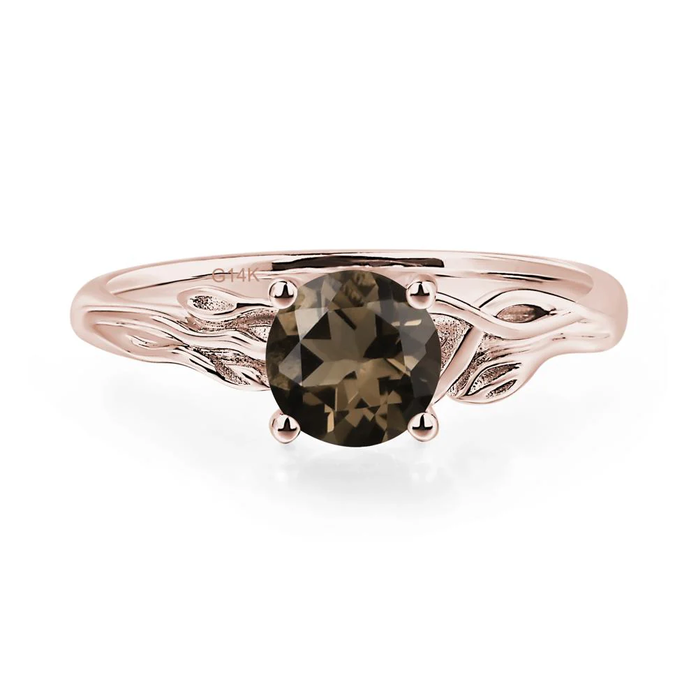 Petite Smoky Quartz Leaf Ring - Image 5