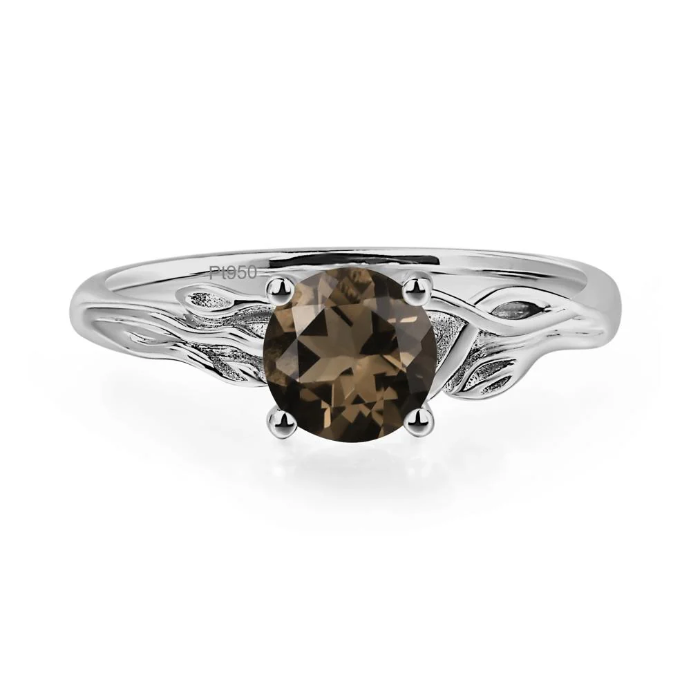 Petite Smoky Quartz Leaf Ring - Image 6