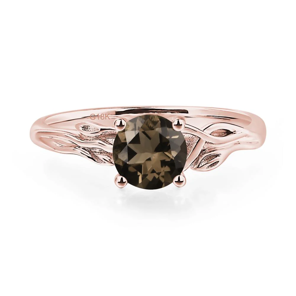 Petite Smoky Quartz Leaf Ring - Image 9