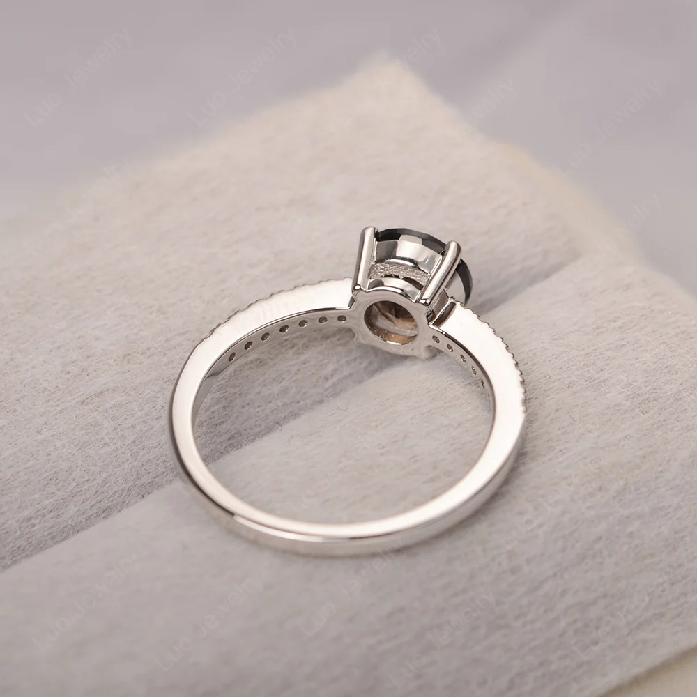 Simple Round Smoky Quartz Ring - Image 4