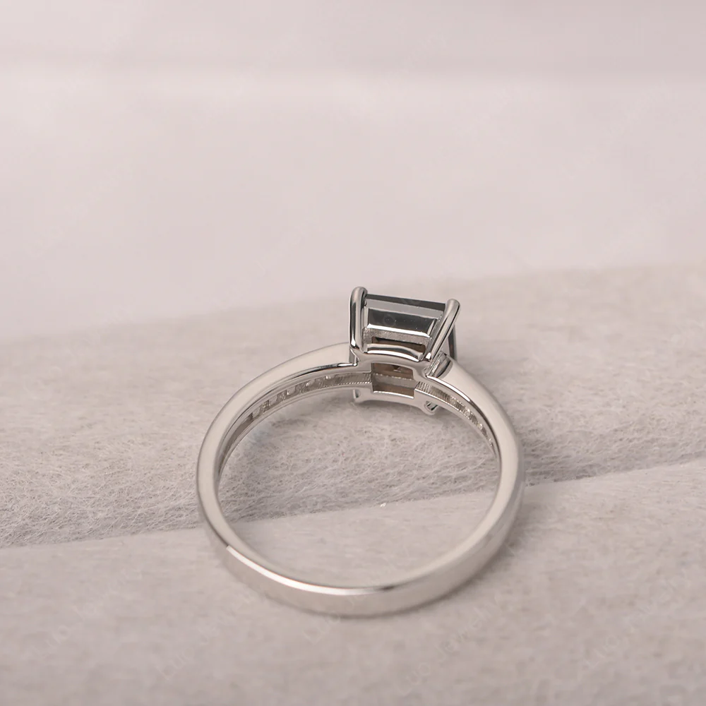 Square Cut Smoky Quartz Promise Ring - Image 3