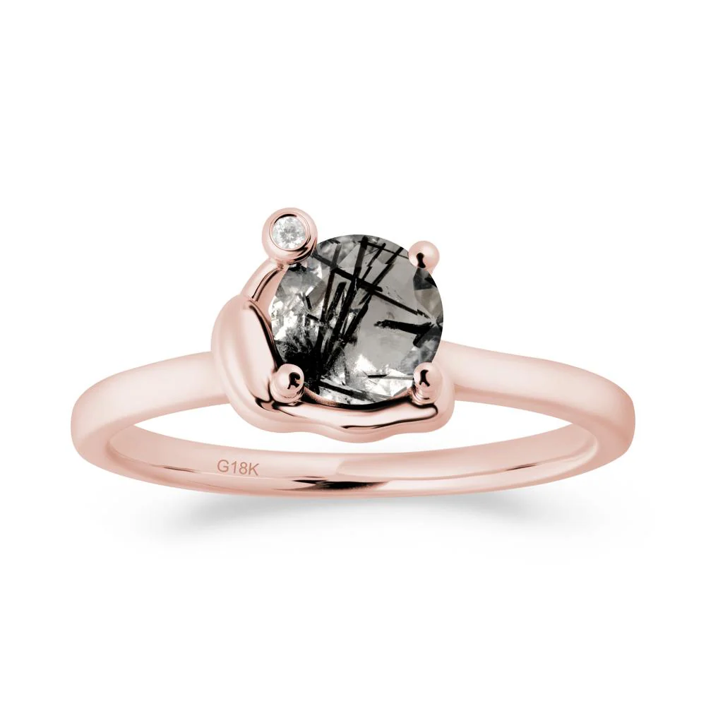 Snail Inspired Black Rutilated Quartz Ring - Image 6