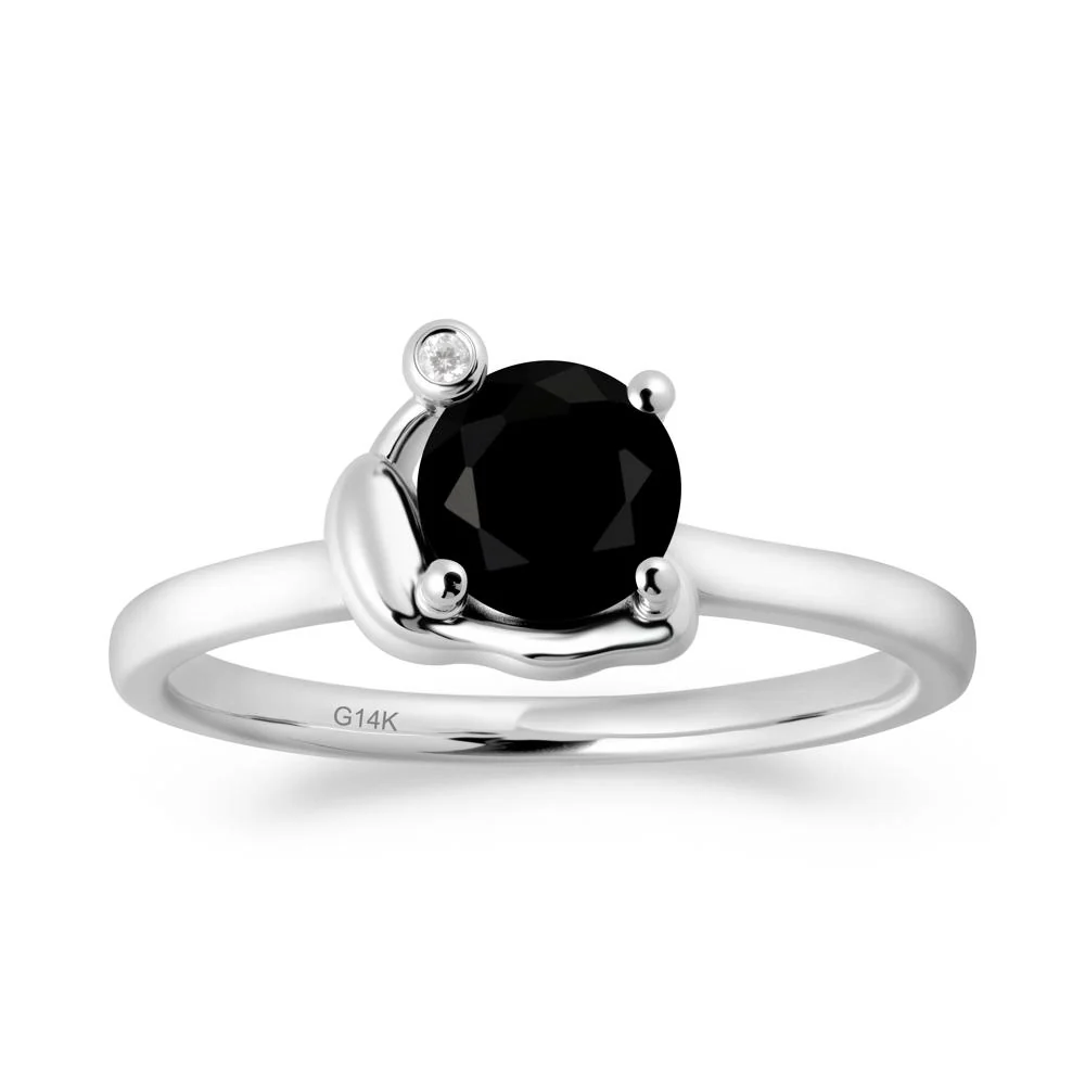 Snail Inspired Black Spinel Ring