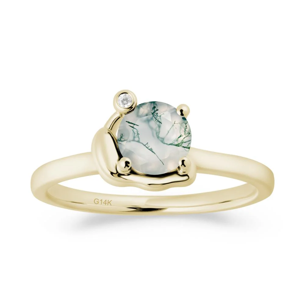 Snail Inspired Moss Agate Ring - Image 6