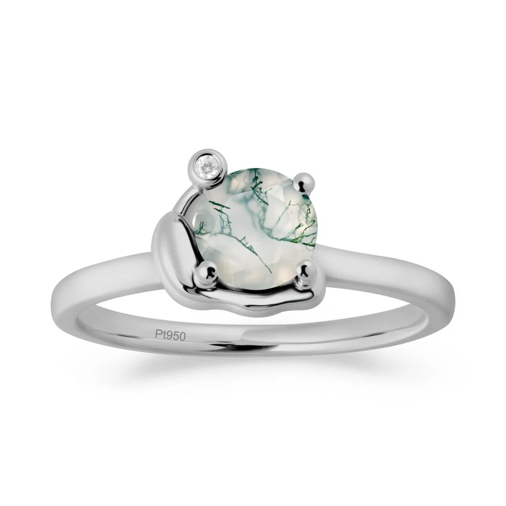 Snail Inspired Moss Agate Ring - Image 9