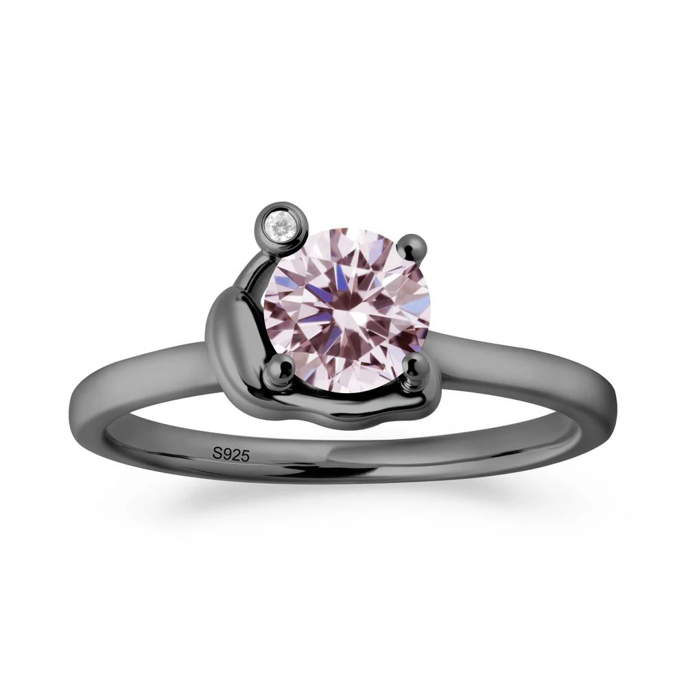 Snail Inspired Pink Cubic Zirconia Ring - Image 2