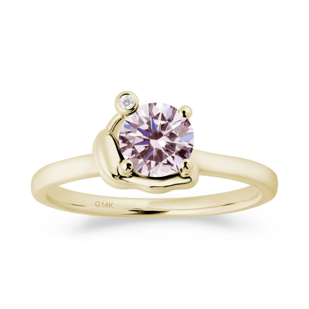 Snail Inspired Pink Cubic Zirconia Ring - Image 4