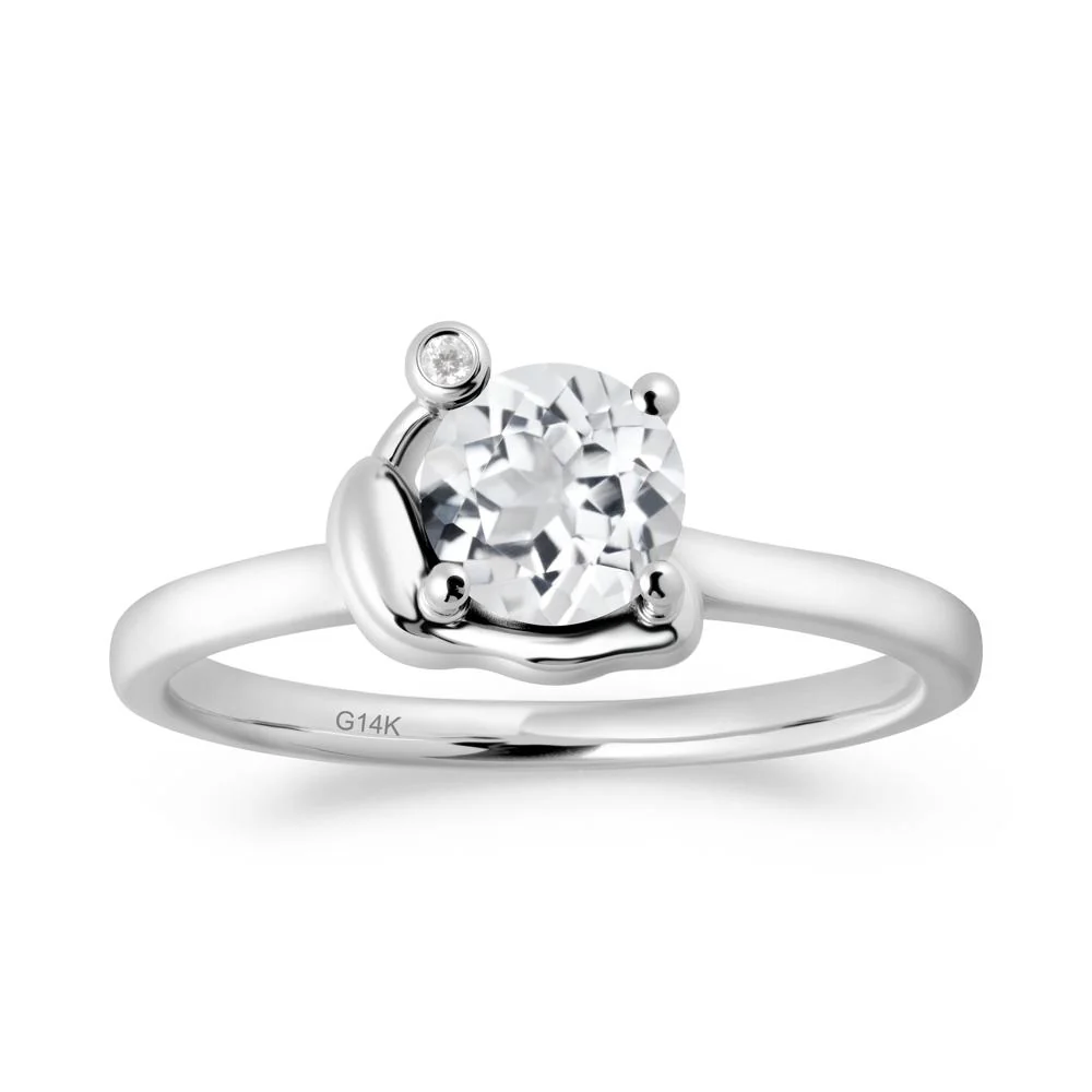 Snail Inspired White Topaz Ring - Image 4