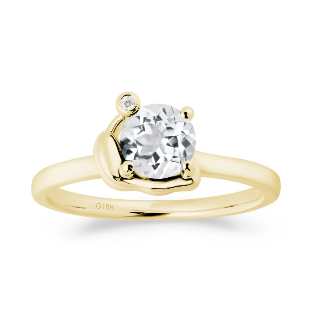 Snail Inspired White Topaz Ring - Image 7
