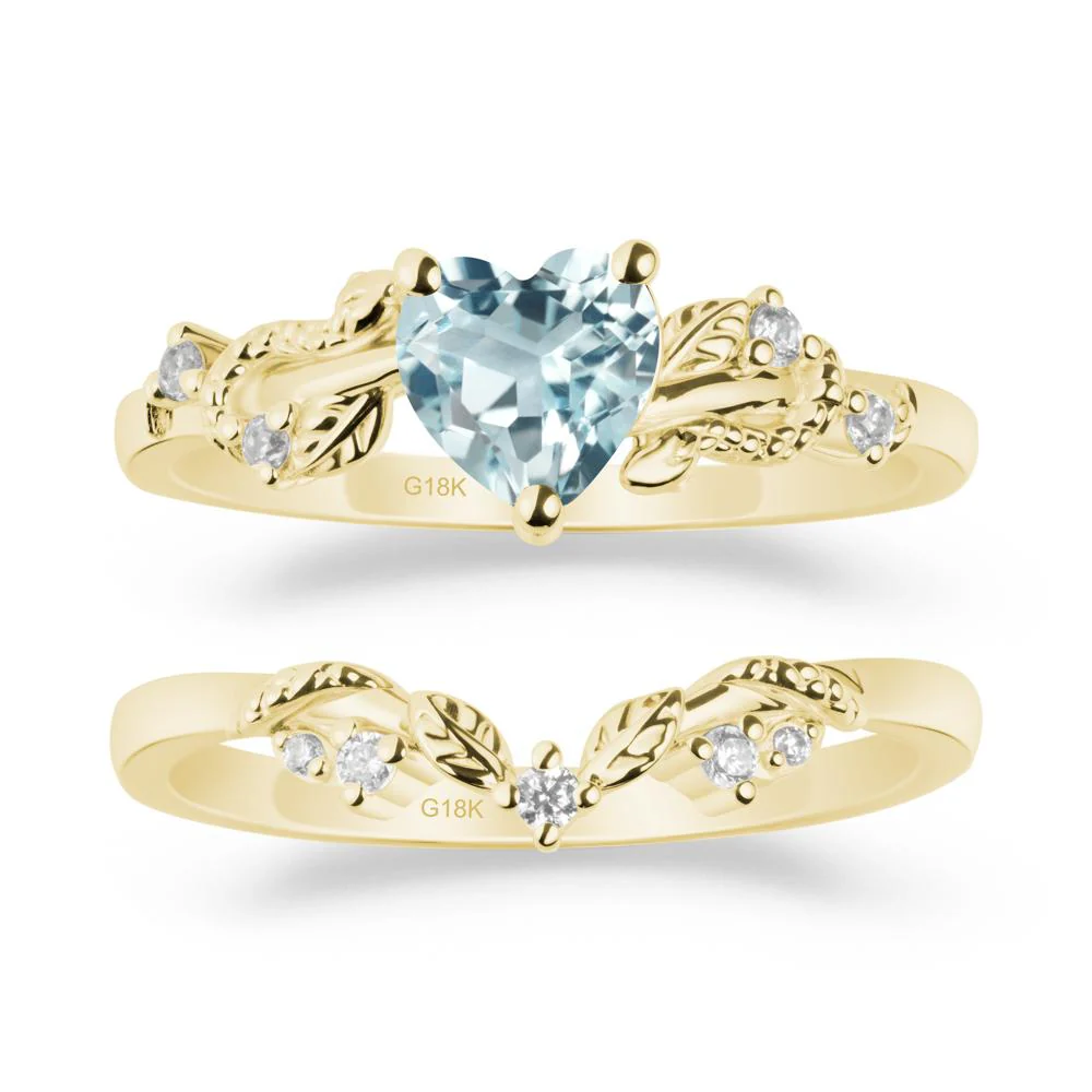 Snake Inspire Aquamarine Wedding Ring Set - Image 6