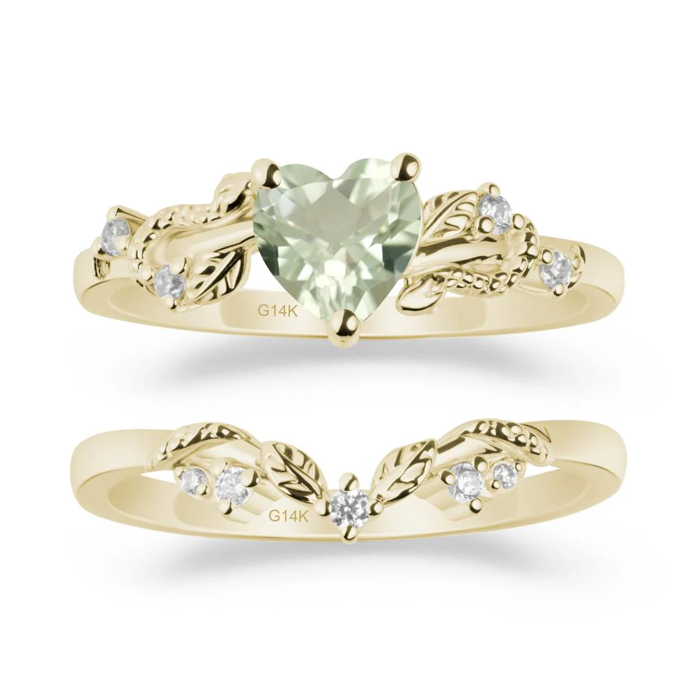 Snake Inspire Green Amethyst Wedding Ring Set - Image 3