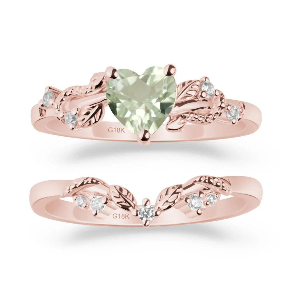 Snake Inspire Green Amethyst Wedding Ring Set - Image 4