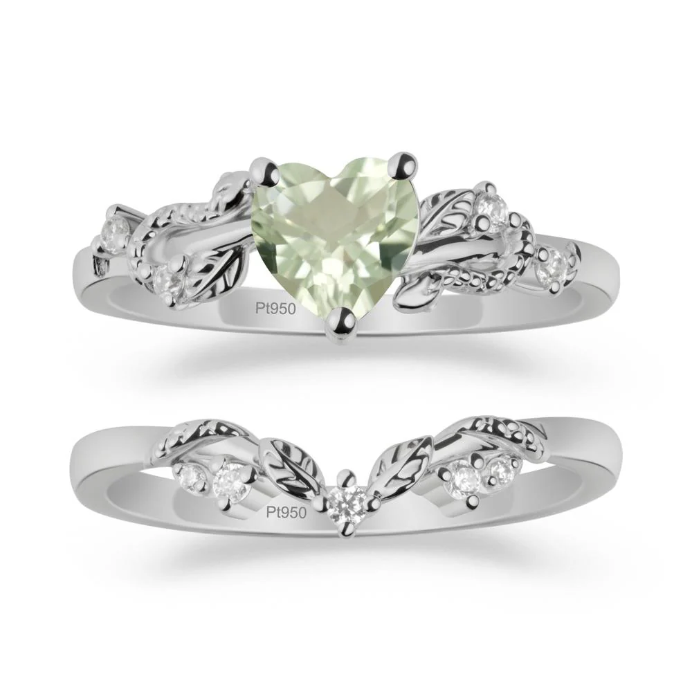 Snake Inspire Green Amethyst Wedding Ring Set - Image 8