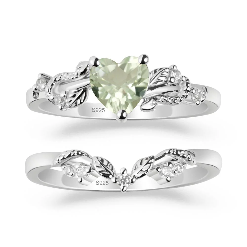 Snake Inspire Green Amethyst Wedding Ring Set - Image 9