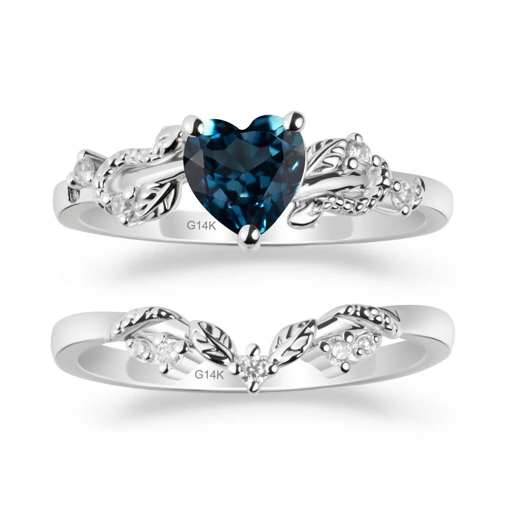 Snake Inspire London Blue Topaz Wedding Ring Set - Image 2
