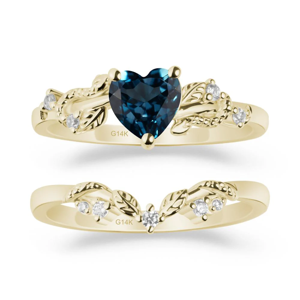 Snake Inspire London Blue Topaz Wedding Ring Set - Image 3
