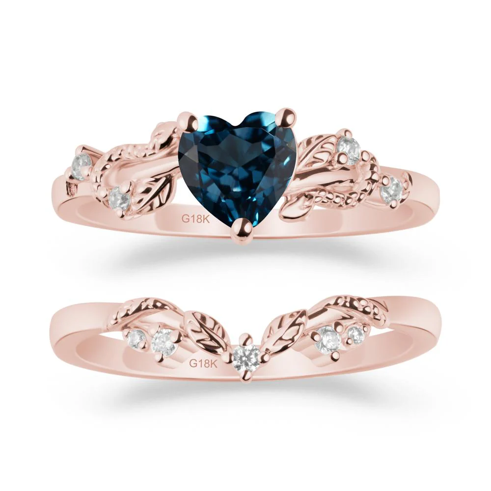 Snake Inspire London Blue Topaz Wedding Ring Set - Image 4